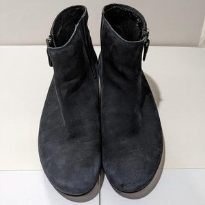 MEPHISTO Air-Jet Leather Nubuck Black Ankle Bootie Boots Zip Side - size 10